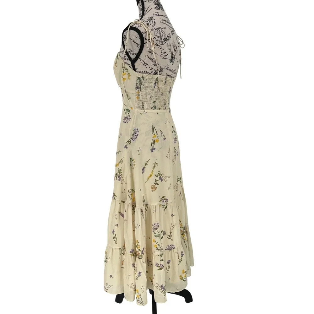Showpo Wild Flowers Tie-Strap Cami Midi Dress Size 4 Floral Y2K Garden Wedding‎